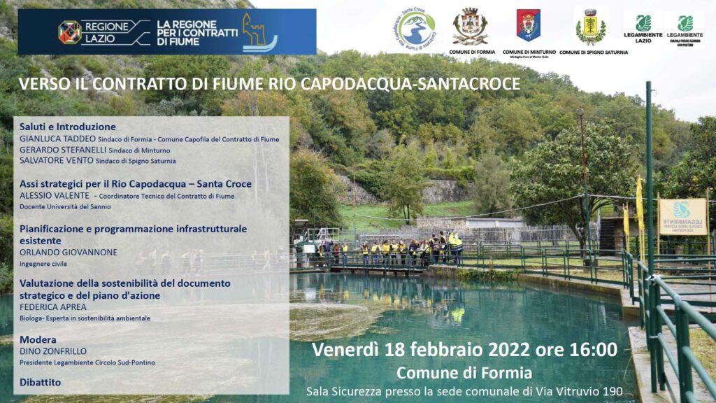 Venerdì 18 febbraio 2022 ore 16:00 Comune di Formia Sala Sicurezza presso la sede comunale di Via Vitruvio 190
